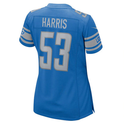 D.Lions #53 Charles Harris Blue Game Jersey Stitched American Football Jerseys