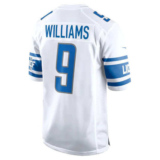 D.Lions #9 Jameson Williams White Player Game Jersey Stitched American Football Jerseys