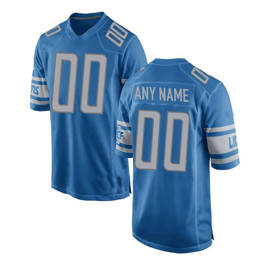 Custom Jersey D.Lions Blue Game Stitched American Jerseys