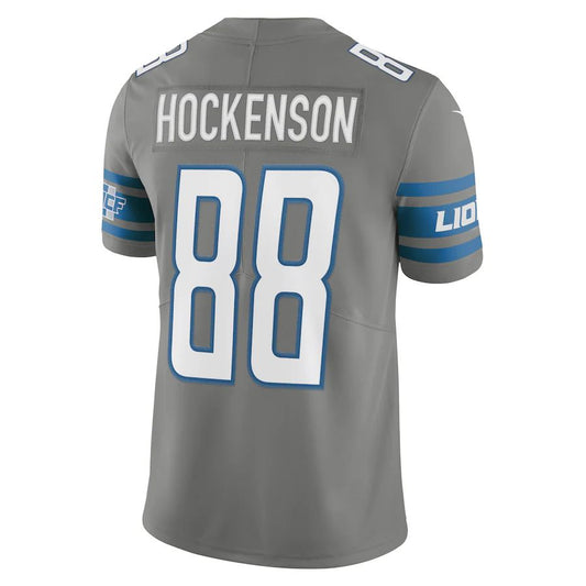 D.Lions #88 T.J. Hockenson Steel Vapor Limited Jersey Stitched American Football Jerseys