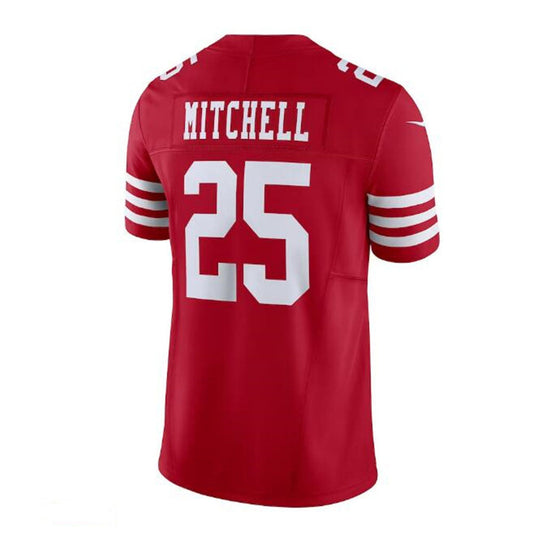 SF. 49ers #25 Elijah Mitchell Vapor F.U.S.E. Limited Jersey - Scarlet Stitched American Football Jersey