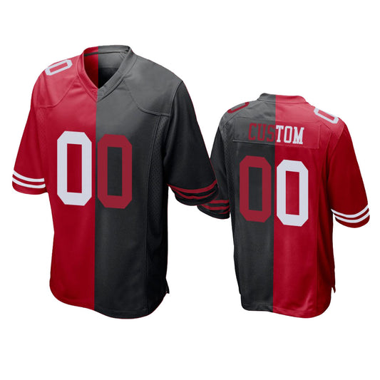 Custom Football San Francisco 49ers Black Red Stitched American Jersey