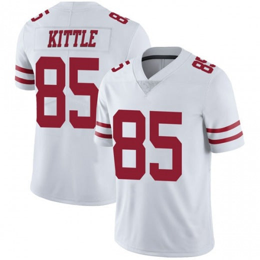 Football Custom SF.49er George Kittle  Jersey White Stitched Name And Number 85
