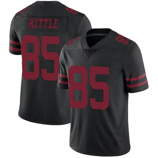 Football Custom SF.49er George Kittle Jersey Black Stitched Name And Number 85