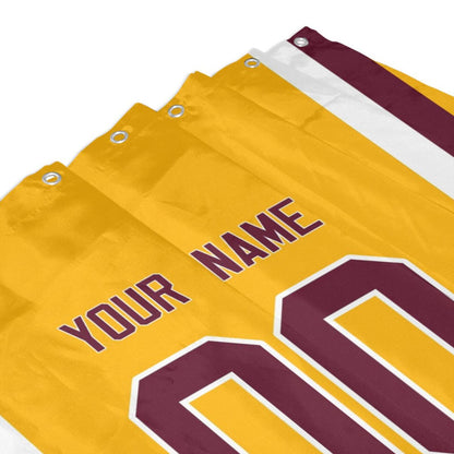 Custom Football Washington Commanders style personalized shower curtain custom design name and number set of 12 shower curtain hooks Rings