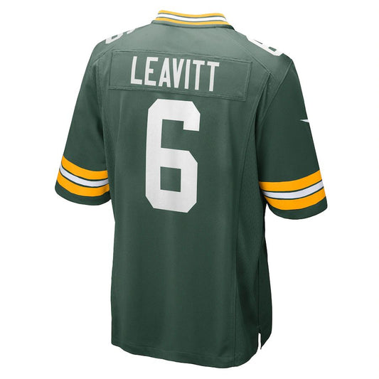 GB.Packers #6 Dallin Leavitt Green Game Player Jersey Stitched American Football Jerseys