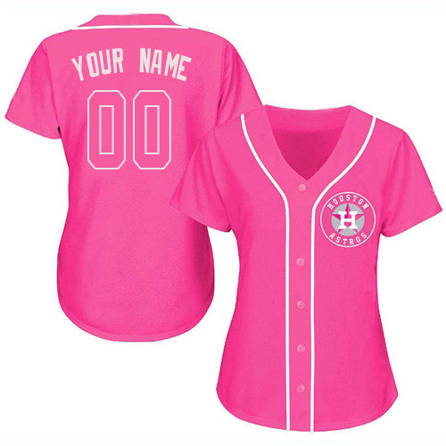 Custom Baseball Houston Astros Pink Fashion Stitched Jerseys