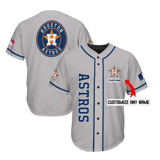 Custom Houston Astros Jersey Personalized Baseball Gray Stitched Jerseys