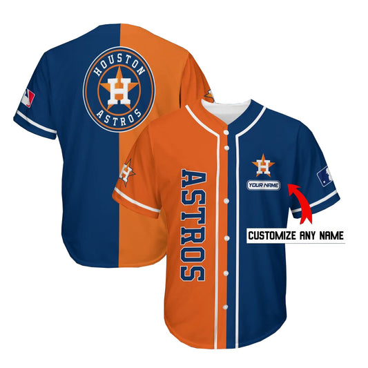 Custom Houston Astros Jersey Personalized Baseball Navy Orange Stitched Jerseys