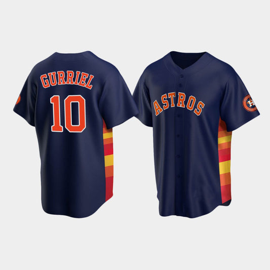 Baseball Houston Astros #10 Yuli Gurriel Navy Stitched Jersey