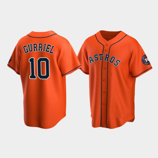 Baseball Houston Astros #10 Yuli Gurriel Orange Stitched Jersey