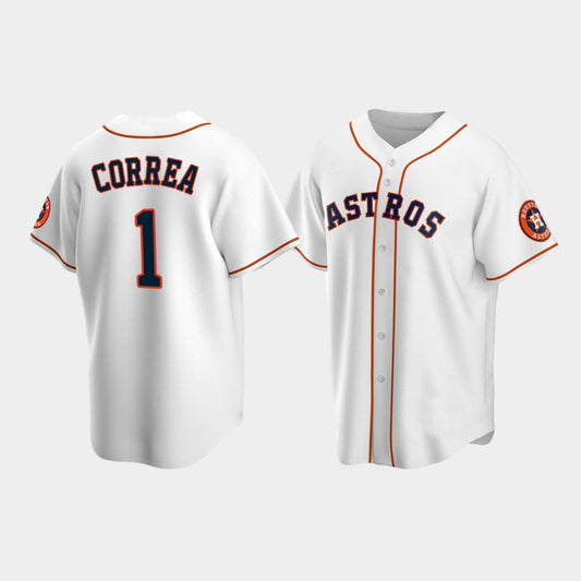 Baseball Houston Astros #1 Carlos Correa White Stitched Jersey