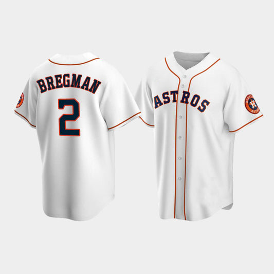 Baseball Houston Astros #2 Alex Bregman White Stitched Jersey