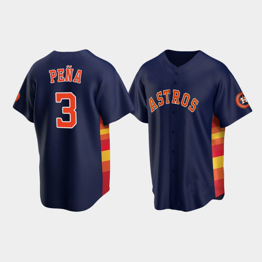 Baseball Houston Astros #3 Jeremy Pena Navy Stitched Jersey