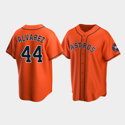 Baseball Houston Astros #44 Yordan Alvarez Orange Stitched Jerseys