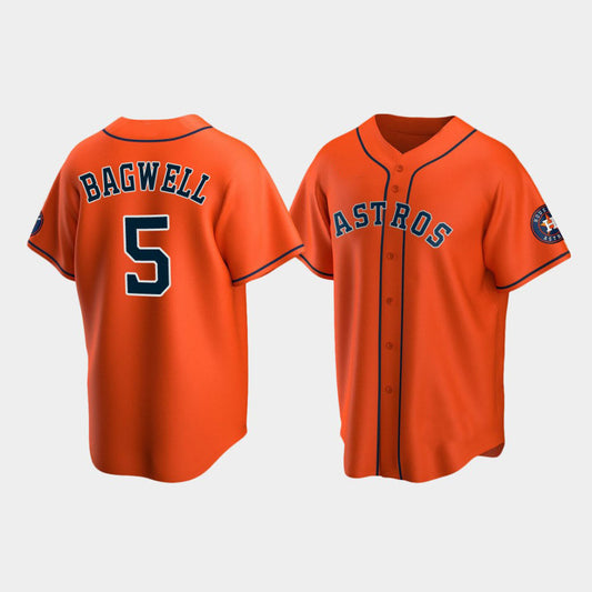 Baseball Houston Astros #5 Jeff Bagwell Orange Stitched Jersey