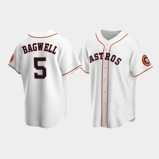 Baseball Houston Astros #5 Jeff Bagwell White Stitched Jersey