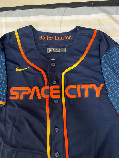 Custom Baseball Jerseys New Houston Astros Navy Stitched 2022 Space City  Connect Jersey Elite