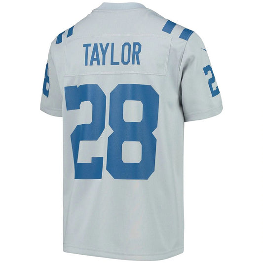 IN.Colts #28 Jonathan Taylor Gray Inverted Team Game Jersey Stitched American Football Jerseys