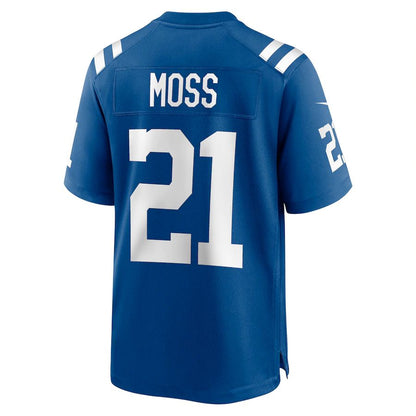 IN.Colts #21 Zack Moss Royal Game Player Jersey Stitched American Football Jerseys