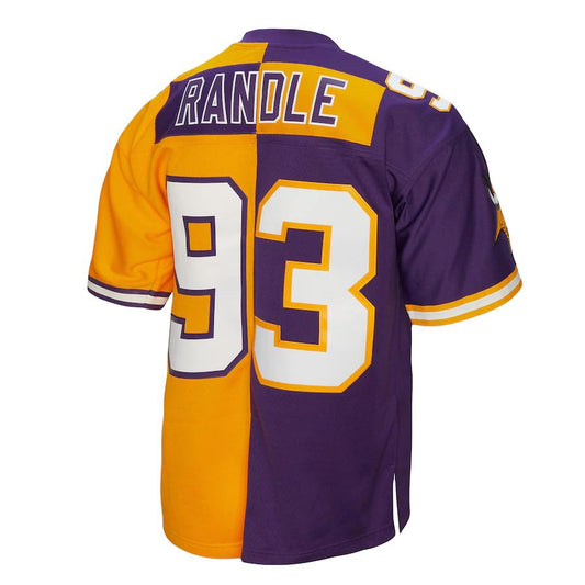 MN.Vikings #93 John Randle Mitchell & Ness 1998 Split Legacy Replica Jersey Purple Gold Stitched American Football Jerseys