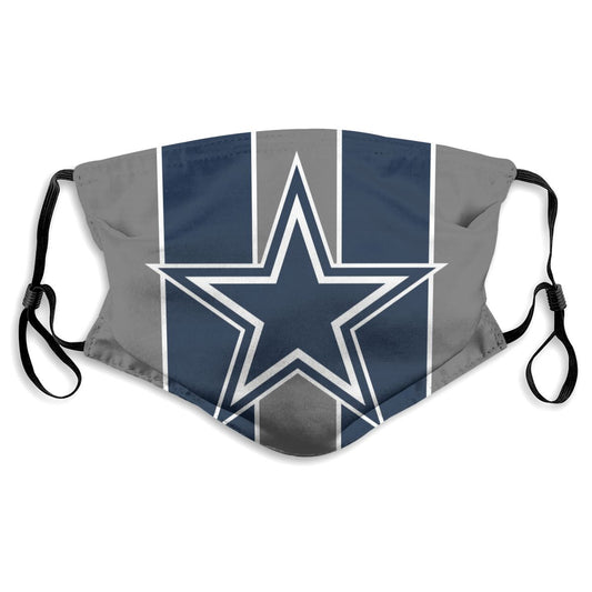 Custom Football Personalized D.Cowboy 01-Grey Dust Face Mask With Filters PM 2.5