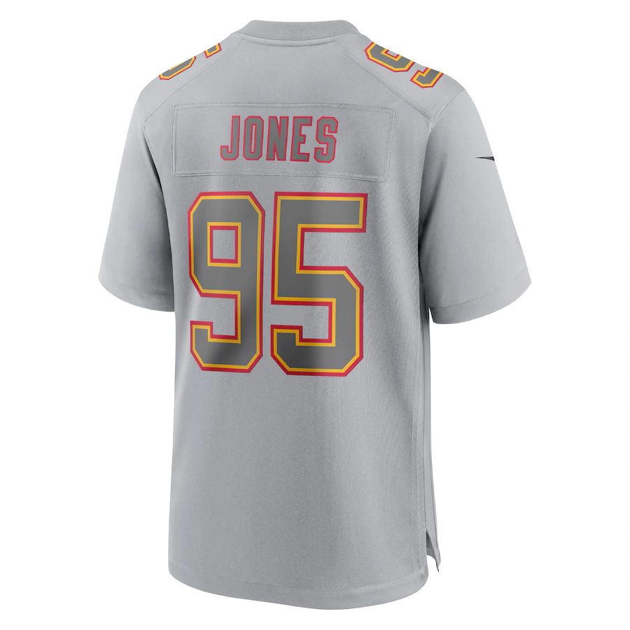 KC.Chiefs #95 Chris Jones Gray Atmosphere Fashion Game Jersey Stitched American Football Jerseys