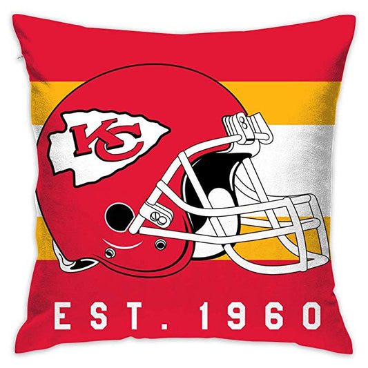 Football Team Kansas City Chiefs Throw Pillow Cover Square 18 inch Decorative Pillowcase