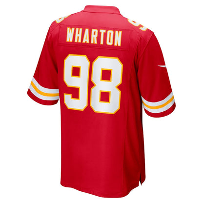 KC.Chiefs #98 Tershawn Wharton Red Game Jersey Stitched American Football Jerseys