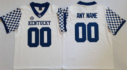 Custom Football Kentucky Wildcats White Jersey Mens Youth Women Short Sleeve American College Jerseys