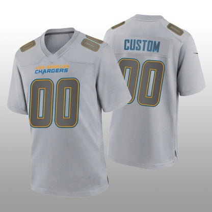 Custom LA.Chargers Gray Atmosphere Game Jersey Stitched American Football Jerseys