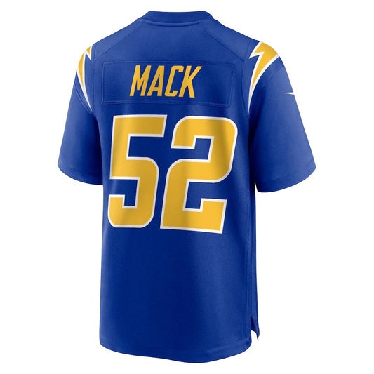 LA.Chargers #52 Khalil Mack Royal Alternate Game Jersey Stitched American Football Jerseys