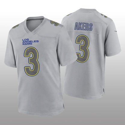LA.Rams #3 Cam Akers Gray Atmosphere Game Jersey Stitched American Football Jerseys