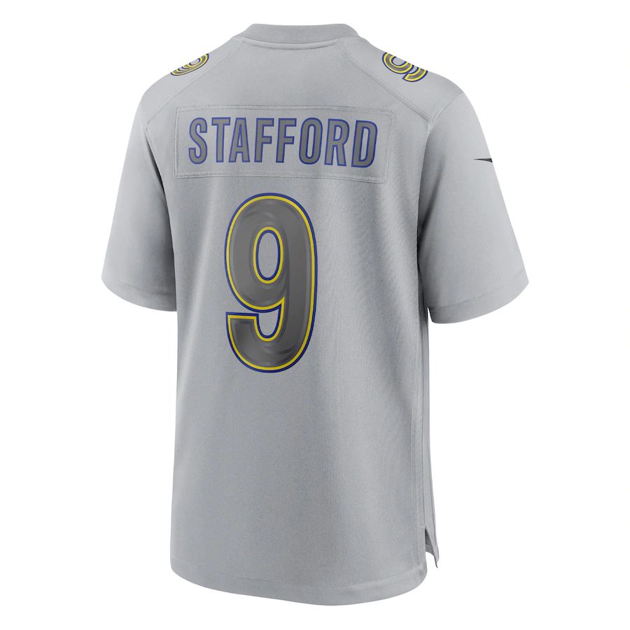 LA.Rams #9 Matthew Stafford Gray Atmosphere Fashion Game Jersey Stitched American Football Jersey