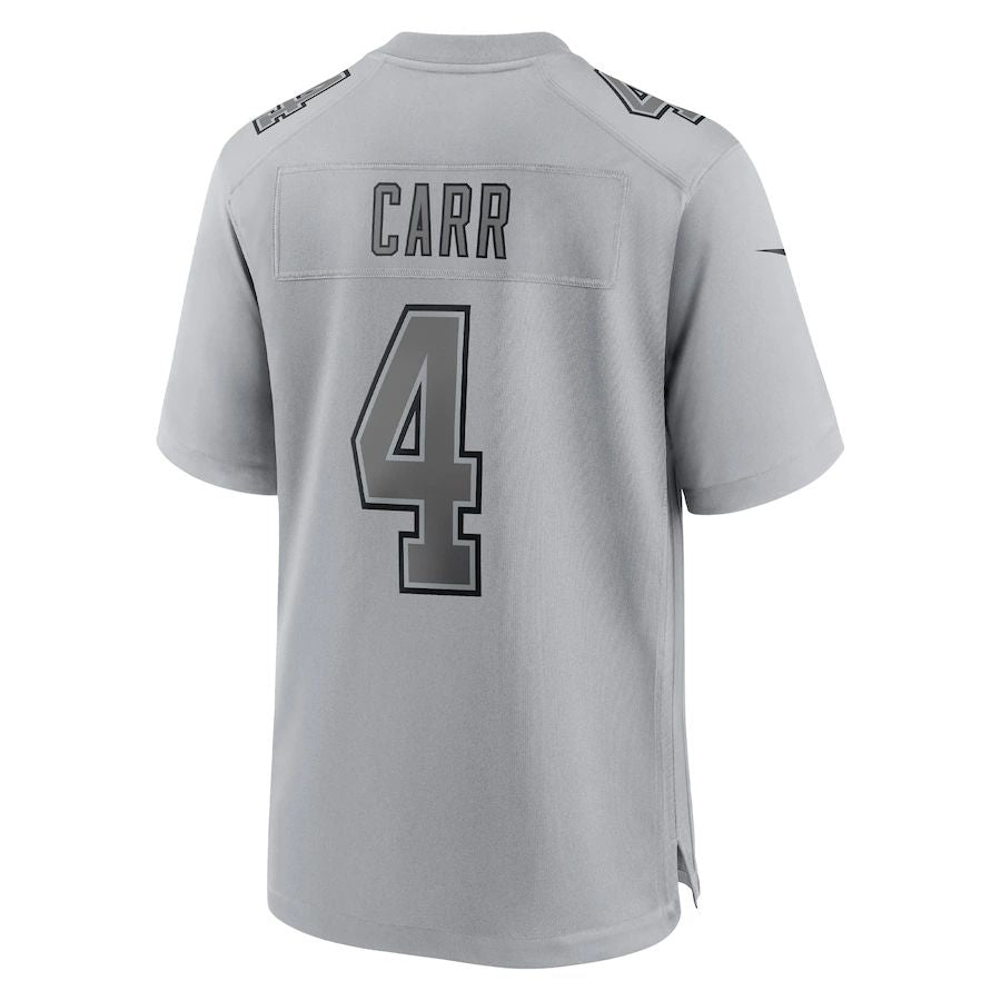 LV.Raiders #4 Derek Carr Gray Atmosphere Fashion Game Jersey Stitched American Football Jerseys