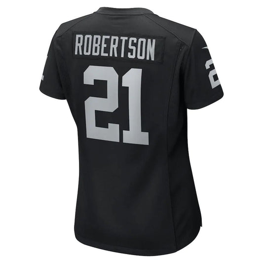 LV.Raiders #21 Amik Robertson Black Team Game Jersey Stitched American Football Jerseys