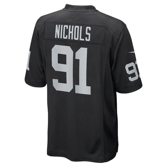 LV.Raiders #91 Bilal Nichols Black Game Player Jersey Stitched American Football Jerseys