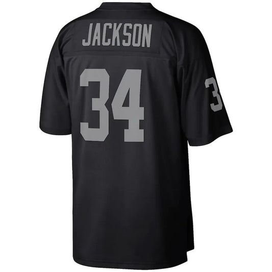 LV.Raiders #34 Bo Jackson Mitchell & Ness Black Legacy Replica Jersey Stitched American Football Jerseys