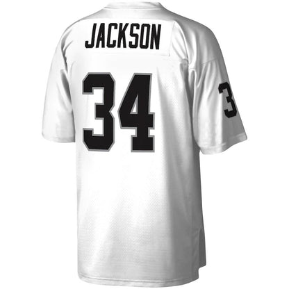 LV.Raiders #34 Bo Jackson Mitchell & Ness White Legacy Replica Jersey Stitched American Football Jerseys