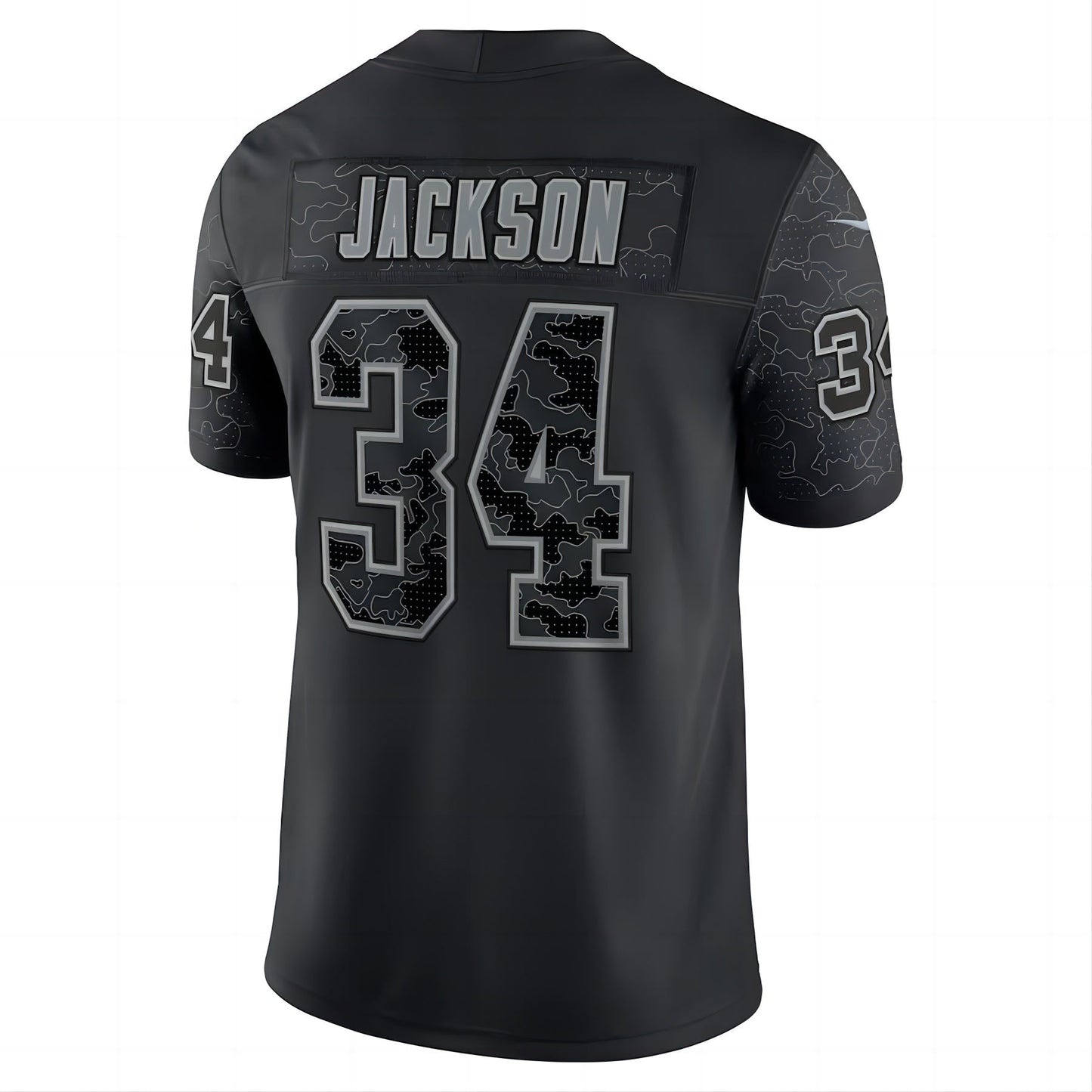 LV.Raiders #34 Bo Jackson Black Retired Player RFLCTV Limited Jersey Stitched American Football Jerseys