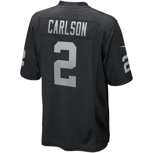 LV.Raiders #2 Daniel Carlson Black Game Player Jersey Stitched American Football Jerseys