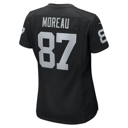 LV.Raiders #87 Foster Moreau Black Game Jersey Stitched American Football Jerseys
