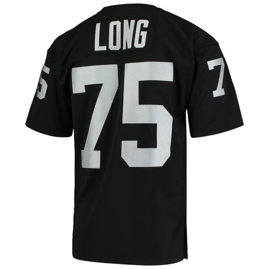 LV.Raiders #75 Howie Long Mitchell & Ness Black 1983 Authentic Throwback Retired Player Jersey Stitched American Football Jerseys
