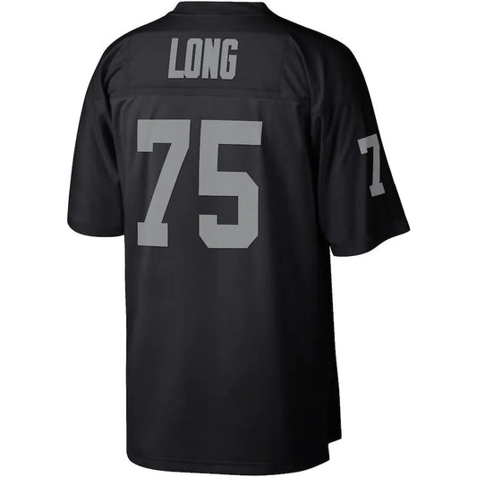 LV.Raiders #75 Howie Long Mitchell & Ness Black Legacy Replica Jersey Stitched American Football Jerseys