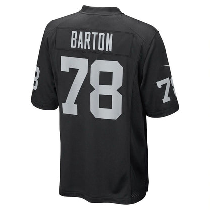 LV.Raiders #78 Jackson Barton Black Game Player Jersey Stitched American Football Jerseys