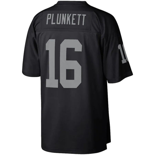 LV.Raiders #16 Jim Plunkett Mitchell & Ness Black Retired Player Legacy Replica Jersey Stitched American Football Jerseys