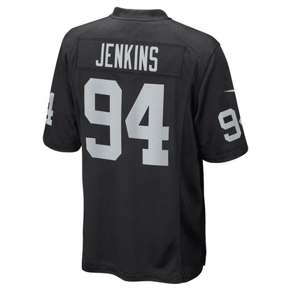 LV.Raiders #94 Jordan Jenkins Black Game Player Jersey Stitched American Football Jerseys