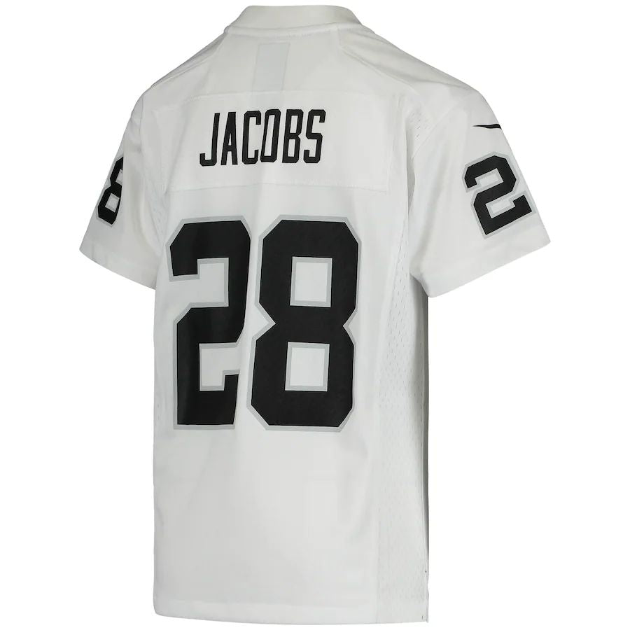 LV.Raiders #28 Josh Jacobs White Game Jersey Stitched American Football Jerseys