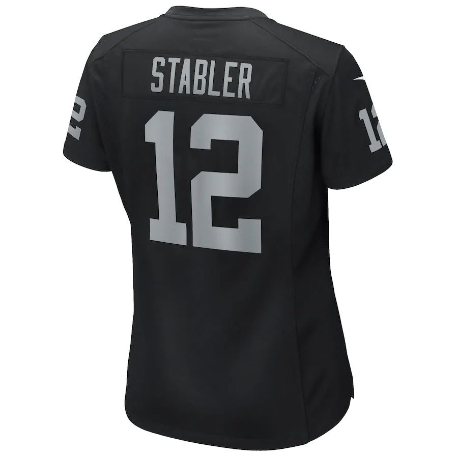 LV.Raiders #12 Ken Stabler Black Game Retired Player Jersey Stitched American Football Jerseys
