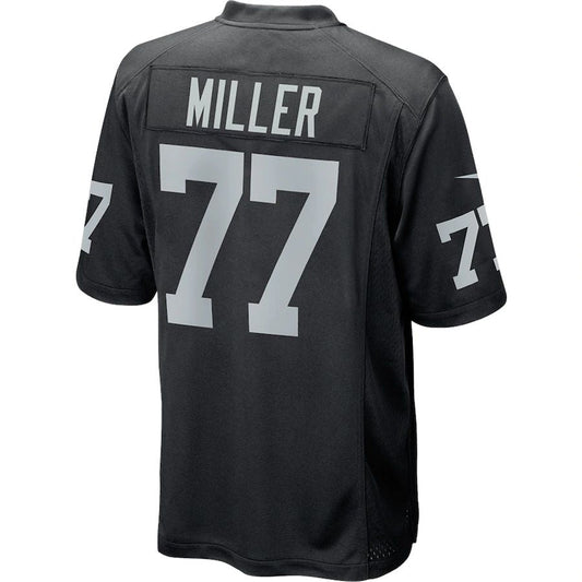 LV.Raiders #77 Kolton Miller Black Game Player Jersey Stitched American Football Jerseys